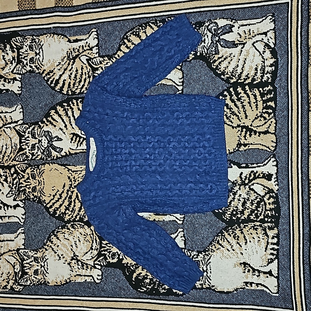 Aran Crafts merino wool cable knit sweater blue 💙i5